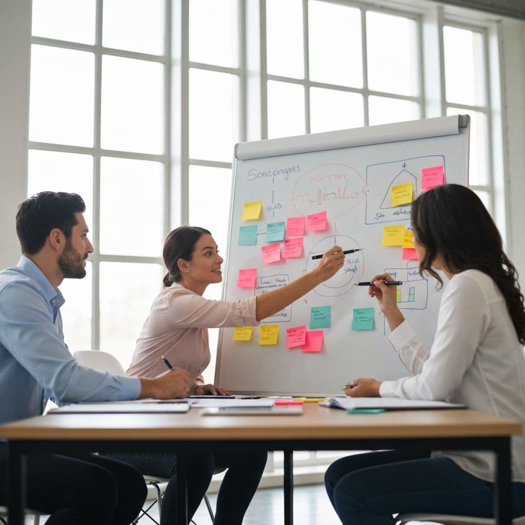 Aproxera Team in einem Workshop zur Projektplanung